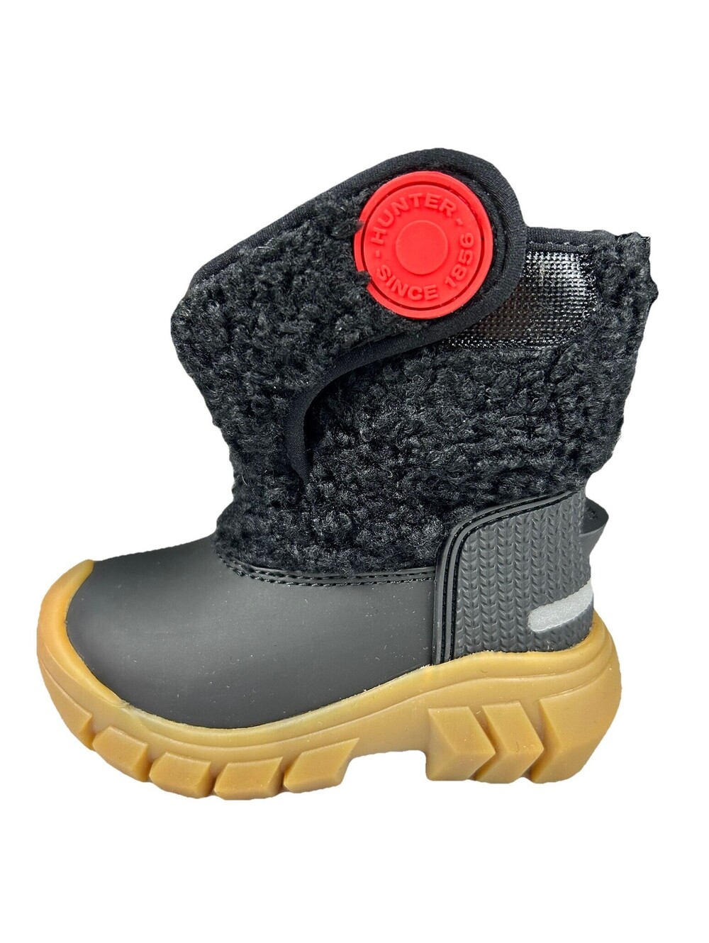 Hunter Intrepid Strap Boucle Snow Boots Toddler Boys 5 Girls 6 Black Sherpa New
